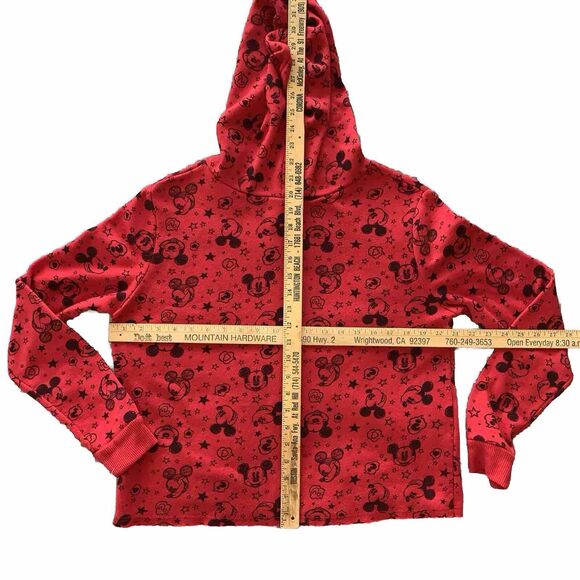 Disney Mickey Mouse Red Pullover Hoodie Jerry Leigh Polyester Hemless LARGE EUC - Picture 8 of 10